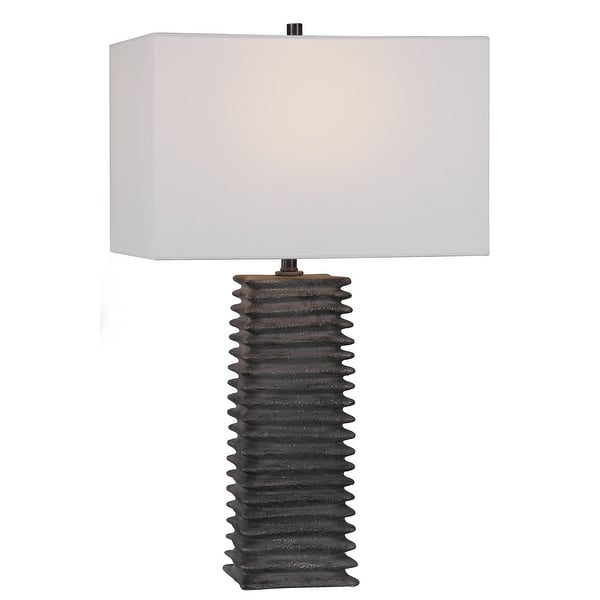 slide 2 of 6, Uttermost Sanderson Metallic Charcoal Table Lamp