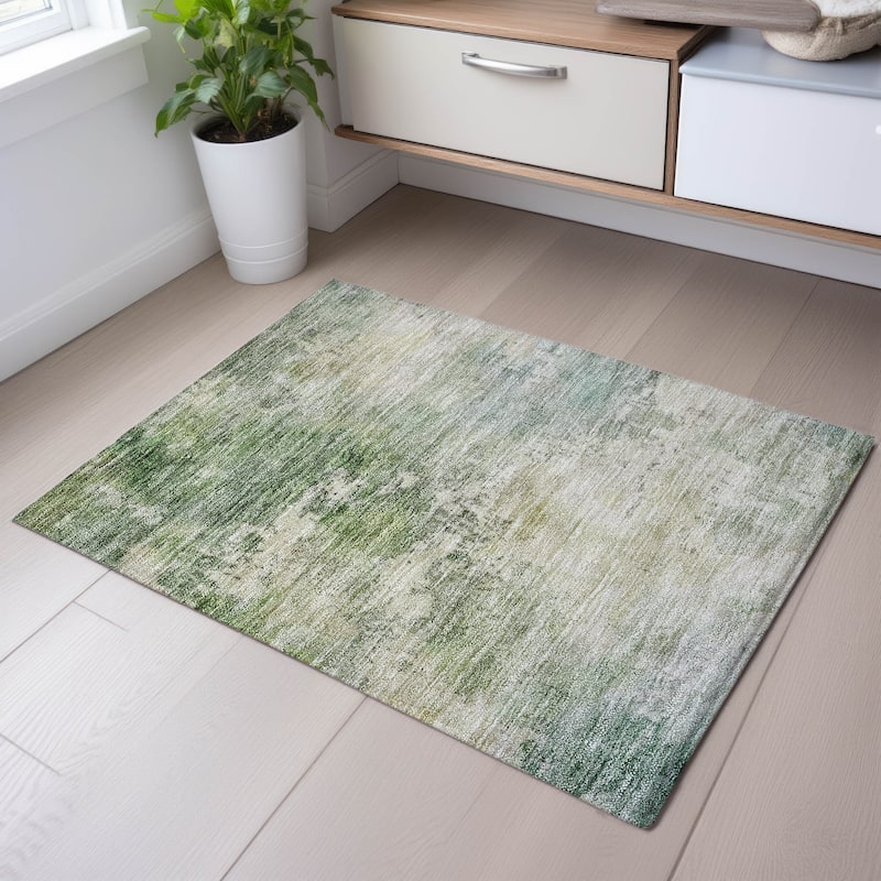 Premium Washable Super Soft Casual Contemporary Mayfield Rug - Aloe - 1'8" x 2'6"