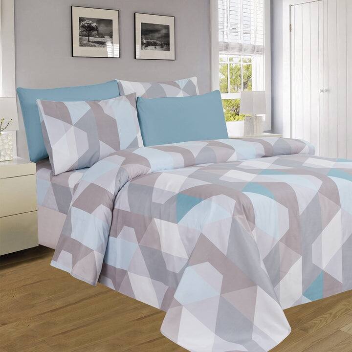 PREMIUS Premium Geoseph 4 & 6 Piece Microfiber Printed Wrinkle-Free Sheet Set - Full