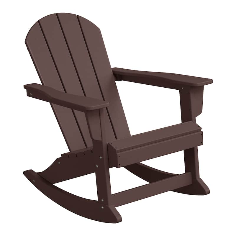 Polytrends Laguna Hdpe All Weather Outdoor Patio Rocking Chair - Dark Brown