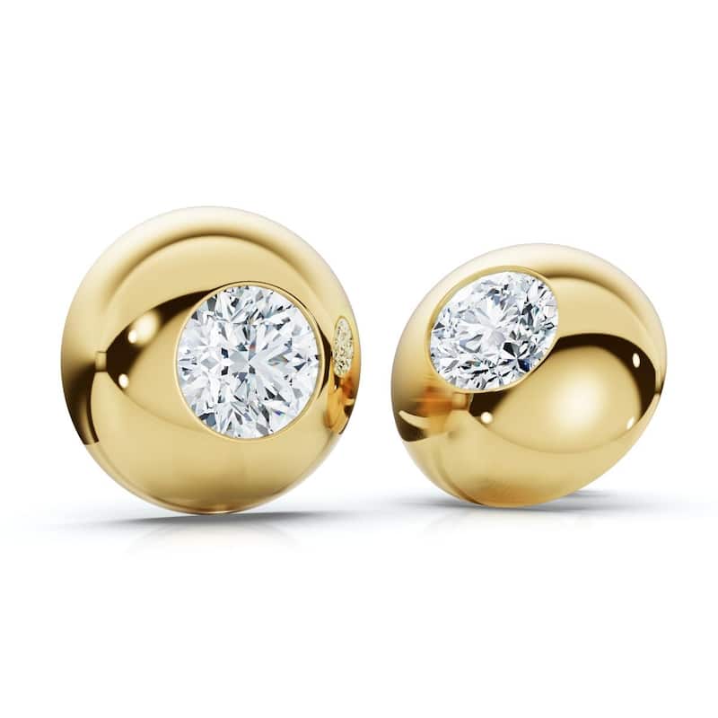 Bliss Diamond 2Ct TW Diamond Button Studs Gold Lab Grown - Yellow