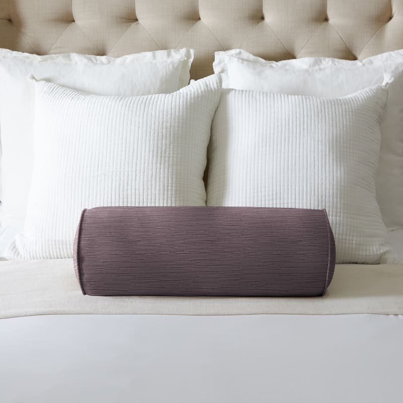 Sorra Home Velvet Bolster Pillow - 24 in x 8 in x 8 in - Fig