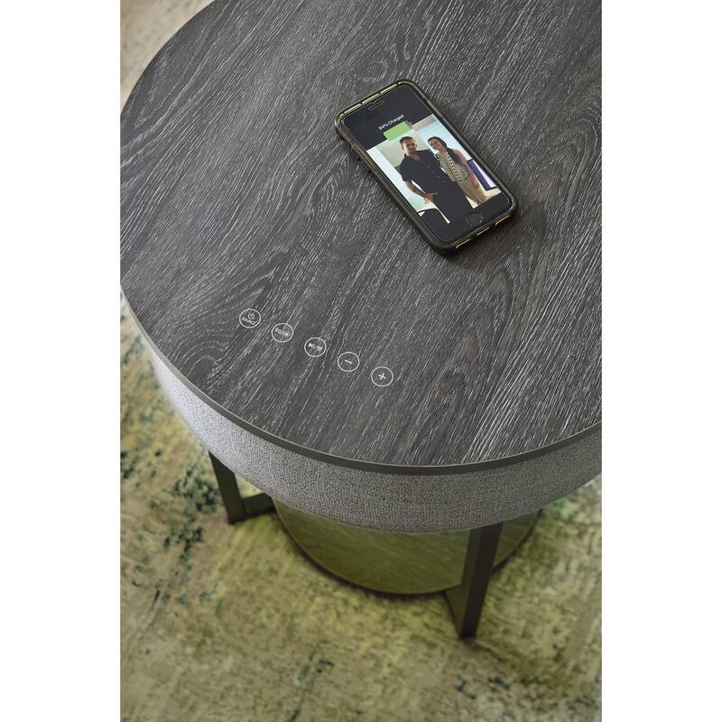 Signature Design by Ashley Sethlen Gray/Black Accent Table - 18"W x 18"D x 22"H