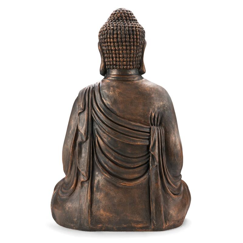 Glitzhome Zen-Style MgO Meditating Garden Buddha Statues Monk Sculpture Indoor Outdoor