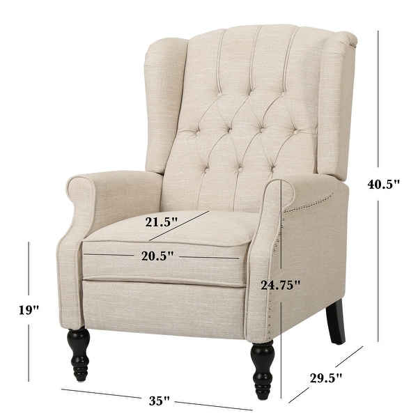Walter Tufted Fabric Recliner (Set of 2) by Christopher Knight Home