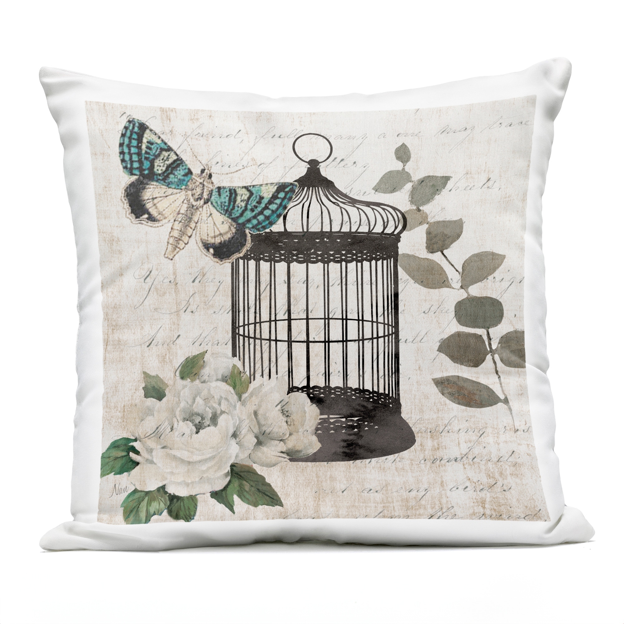 Stupell Vintage Menagerie Butterfly Printed Outdoor Throw Pillow Design by Nan
