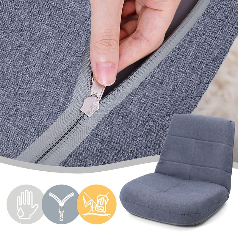 Adjustable 5-Position Padded Floor Chair Recliner Lazy Gaming Sofa