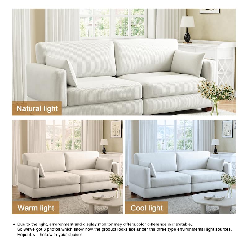Corduroy Upholstered Modular Sectional Sofa for Living Room