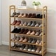 preview thumbnail 2 of 5, 6-Tier Wood Shoe Shelf Storage Organizer Free Standing Shoe Rack Shelves