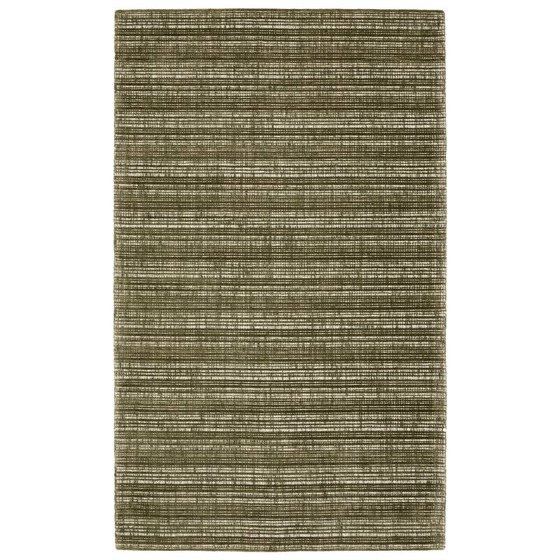 Style Haven Corey Textural Stripe Wool and Viscose Hand-tufted Rug - 8' x 10' - Green/ Ivory - Rectangle
