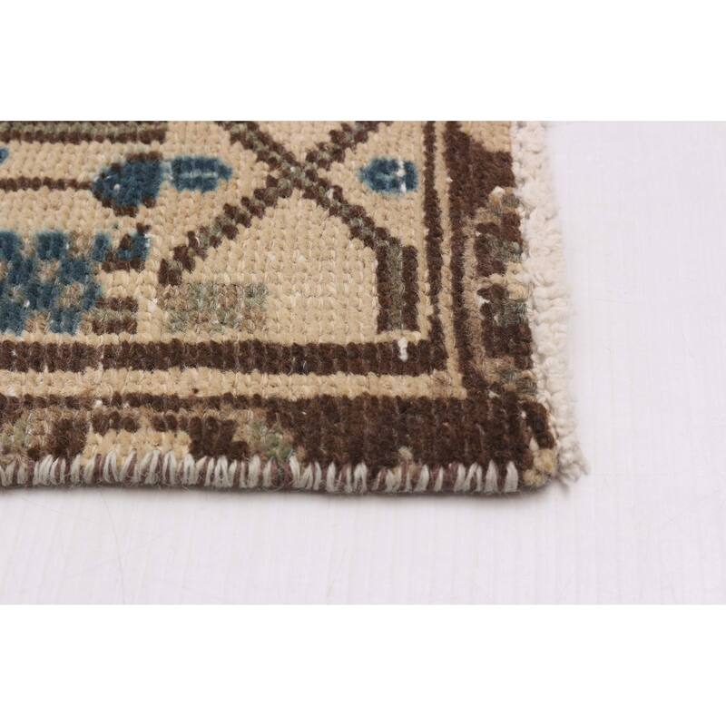 ECARPETGALLERY Hand-knotted Antalya Vintage Beige Wool Rug - 3'4 x 4'10
