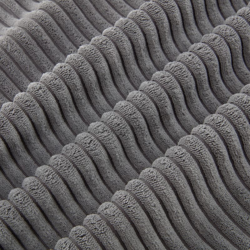 Gray 105" Corduroy 3-Seater Sofa with Removable Back Cushions and Pillows