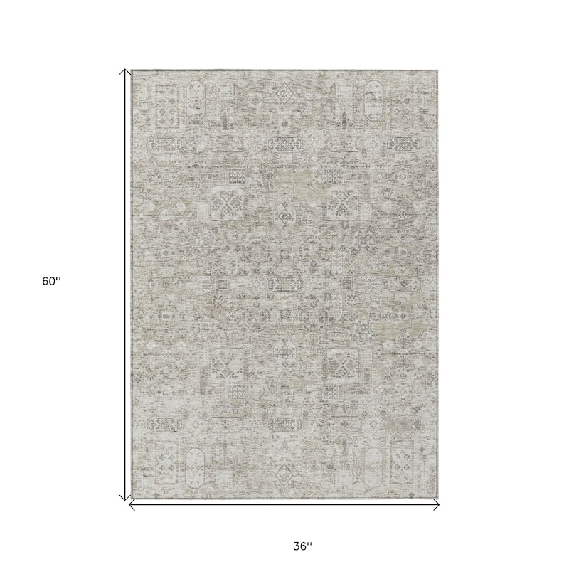 HomeRoots Floral Transitional Rectangle Outdoor Rug
