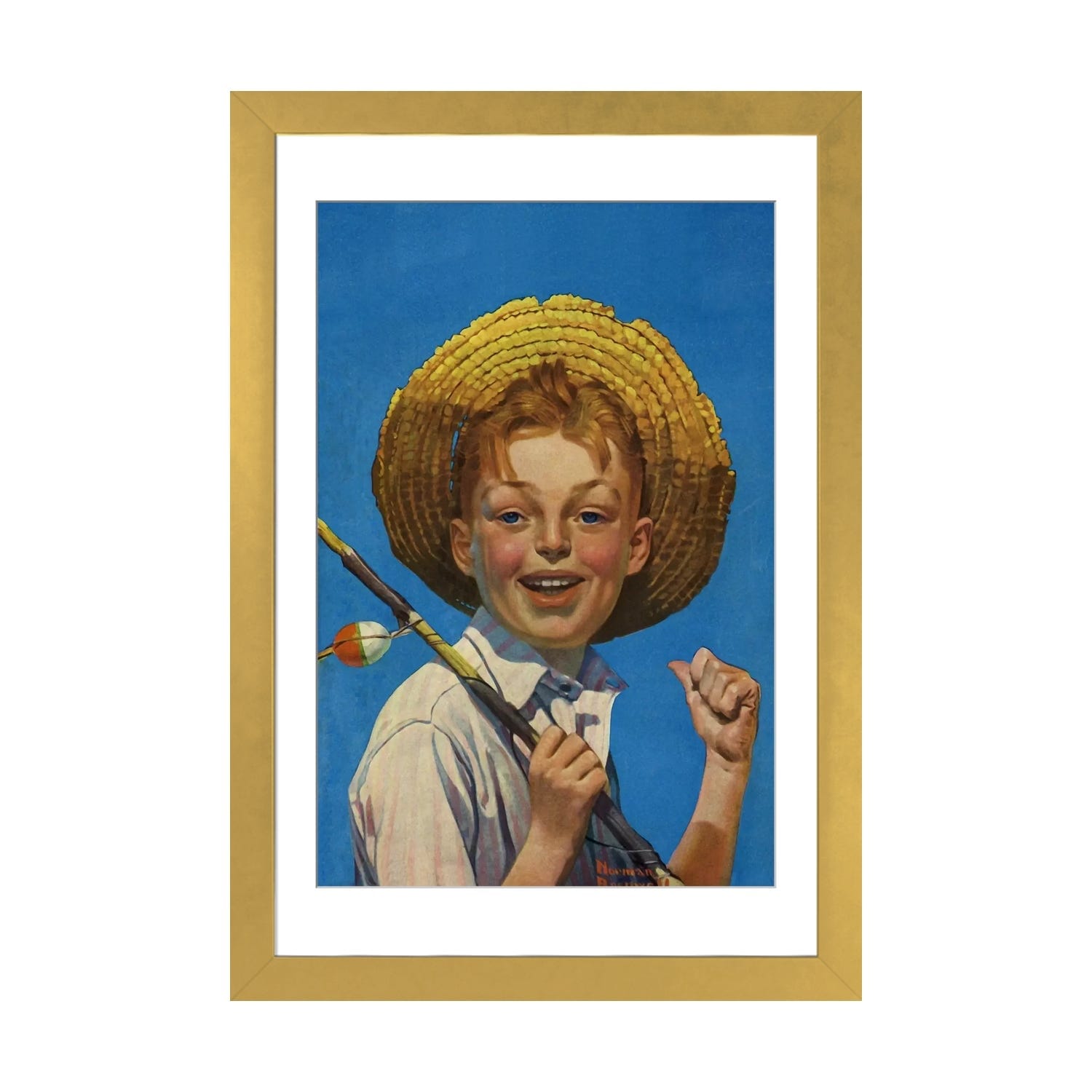 iCanvas Boy with Fishing Pole by Norman Rockwell - Bed Bath & Beyond -  37600341