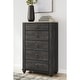 preview thumbnail 1 of 8, Signature Design by Ashley Willowton Five Drawer Chest Charcoal