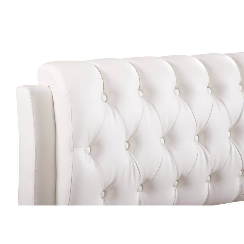 Modern Upholstered Bed with Padded Headboard, Bedroom Furniture, Home Decor