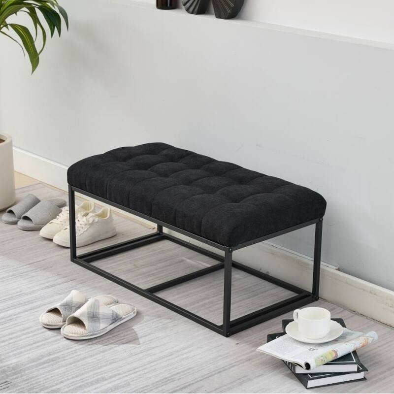 Storage Ottoman Bench, Foot Rest with Legs, 16 x 30 x 16.1 Inches, End of Bed Bench