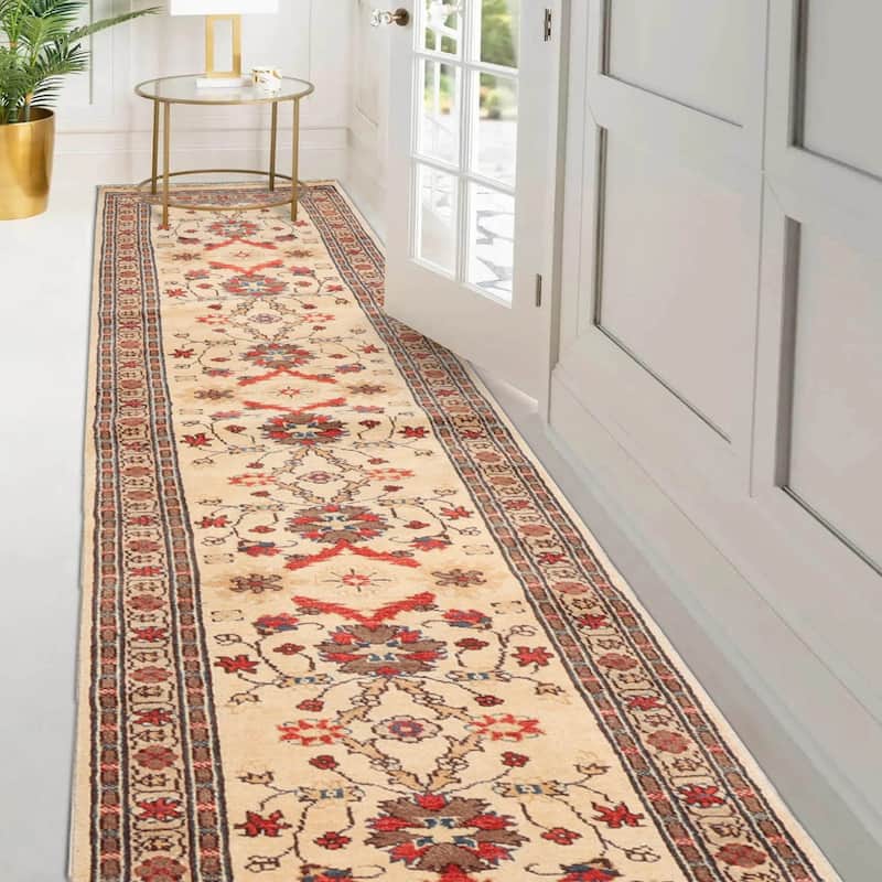 Hand Knotted Tufenkian Keningston Chocolate Beige 100% Wool Area Rug - 2' 5'' x 14' 3''