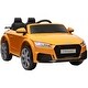 preview thumbnail 1 of 5, Audi TT RS Licensed Kids Electric Ride On Car, 6V Battery, Music, Lights, and Remote Control, Safe and Fun for Young Drivers Yellow