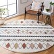 preview thumbnail 3 of 30, SAFAVIEH Marrakesh Gulser Boho Tribal Fringe Rug 6'7" Round - Ivory/Multi - Round