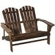 preview thumbnail 11 of 27, Outsunny Outdoor Adirondack Chair Bench for Two with Ergonomic Design, Wide Armrests, & Fir Wood Build