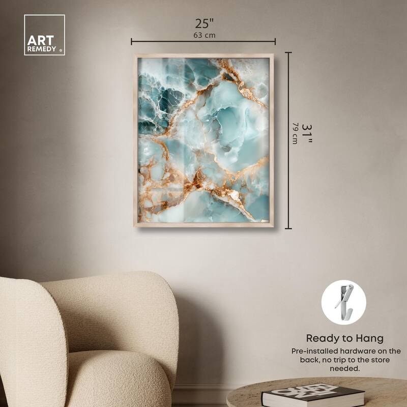 Teal Marble Majesty Shadowbox by Art Remedy