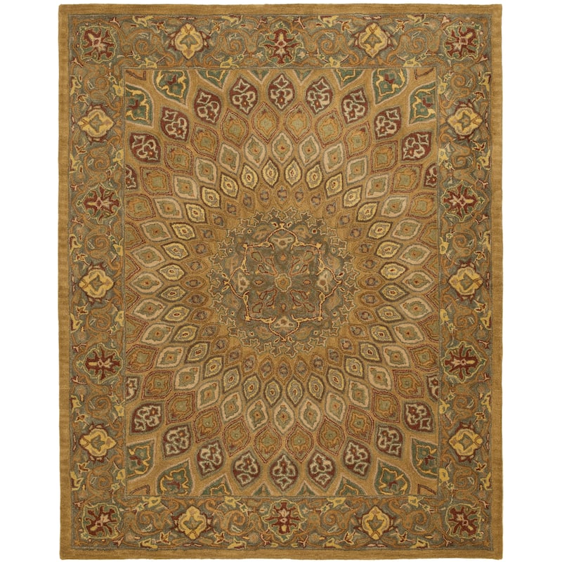 SAFAVIEH Handmade Heritage Wayfarer Traditional Oriental Wool Rug - 7'6" x 9'6" - Light Brown/Grey