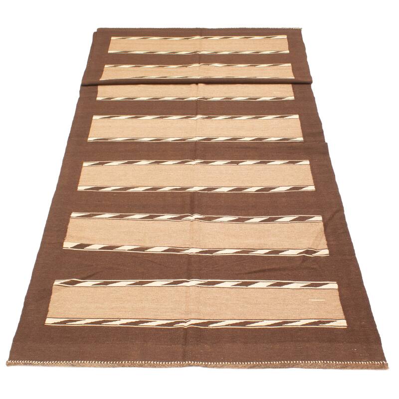 ECARPETGALLERY Flat-Weave Ankara FW Brown Wool Kilim - 5'2 x 16'5