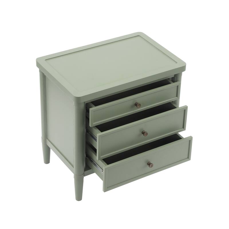 Christopher Knight Home - Modern Minimalist 23.62" Nightstand with Roller Glide Drawers & Solid Wood Legs, Versatile Home Use