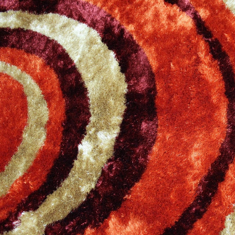 RugBerry Optima Orange Burgundy Beige Abstract Geometric Modern Area Rug