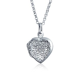 Sentimental Engravable Leaf Heart Shaped Locket Pendant Necklace For Women For Wife For Mother 925 Sterling Silver