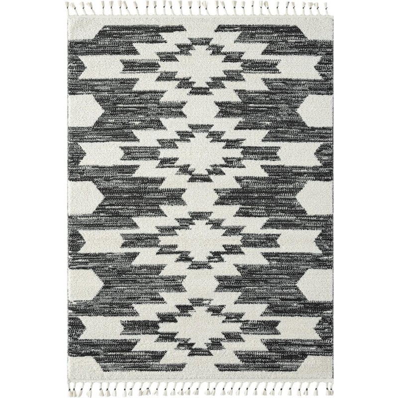 Luxe Weavers Geometric South Western Area Rug, Carpet with Fringe