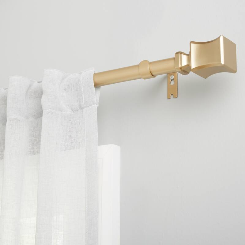 ATI Home Loran 1" Adjustable Window Curtain Rod and Finial Set