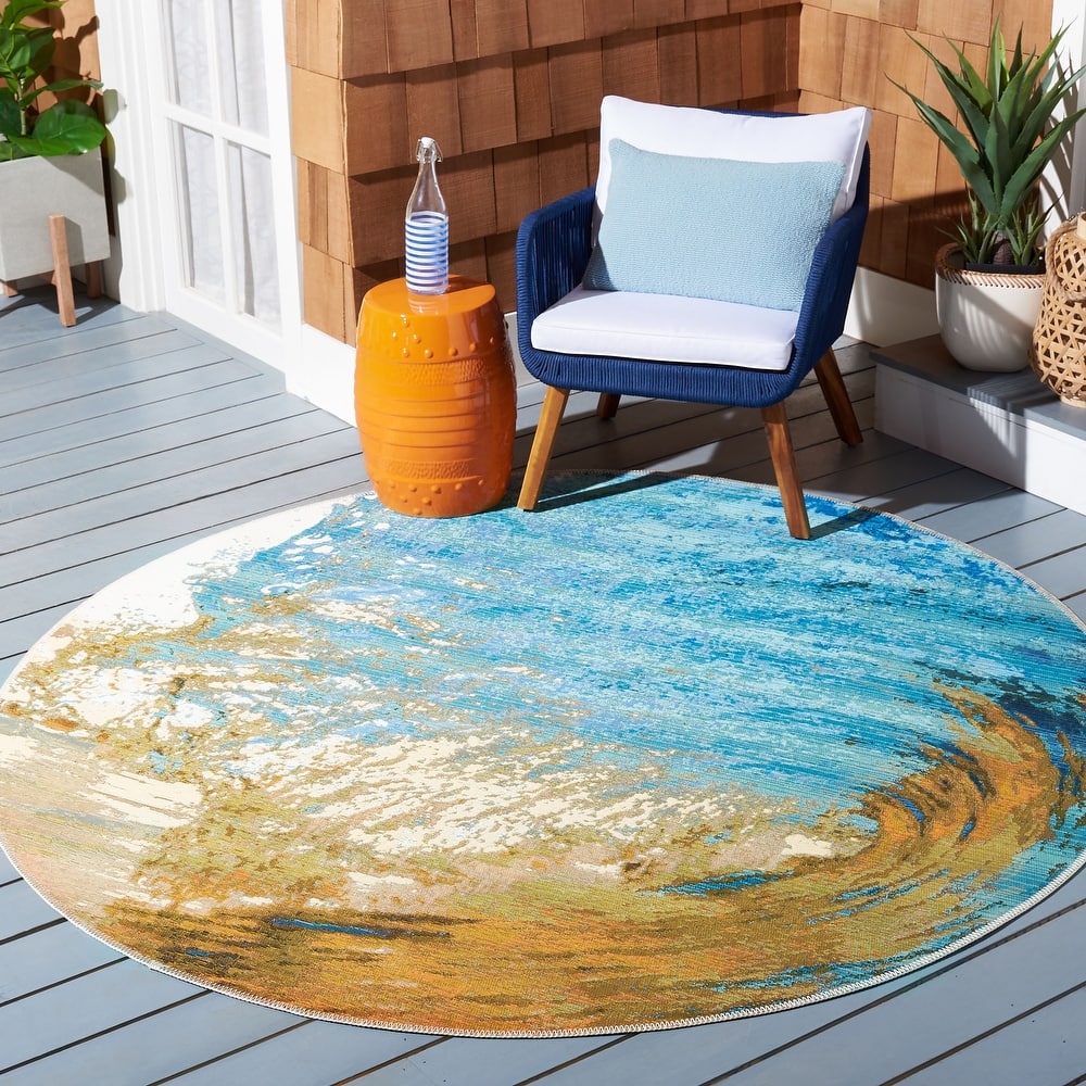 SAFAVIEH Barbados Yonit Tropical Indoor/ Outdoor Waterproof Patio Backyard Rug