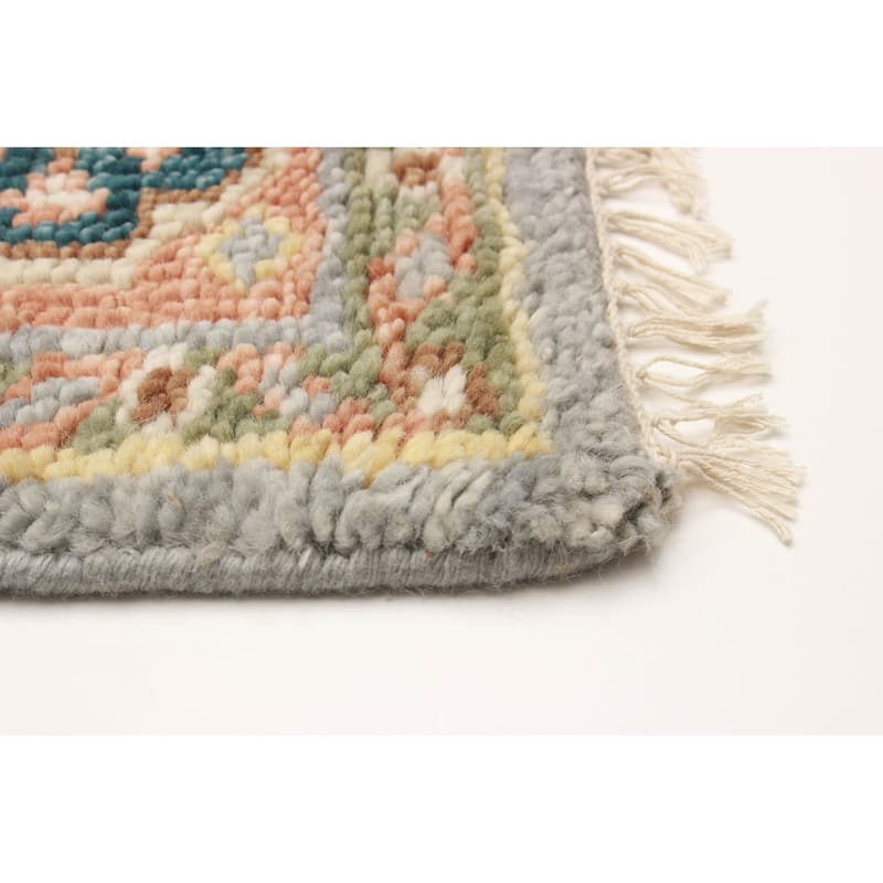 ECARPETGALLERY Hand-knotted Jules Serapi Light Blue Wool Rug - 5'10 x 9'2