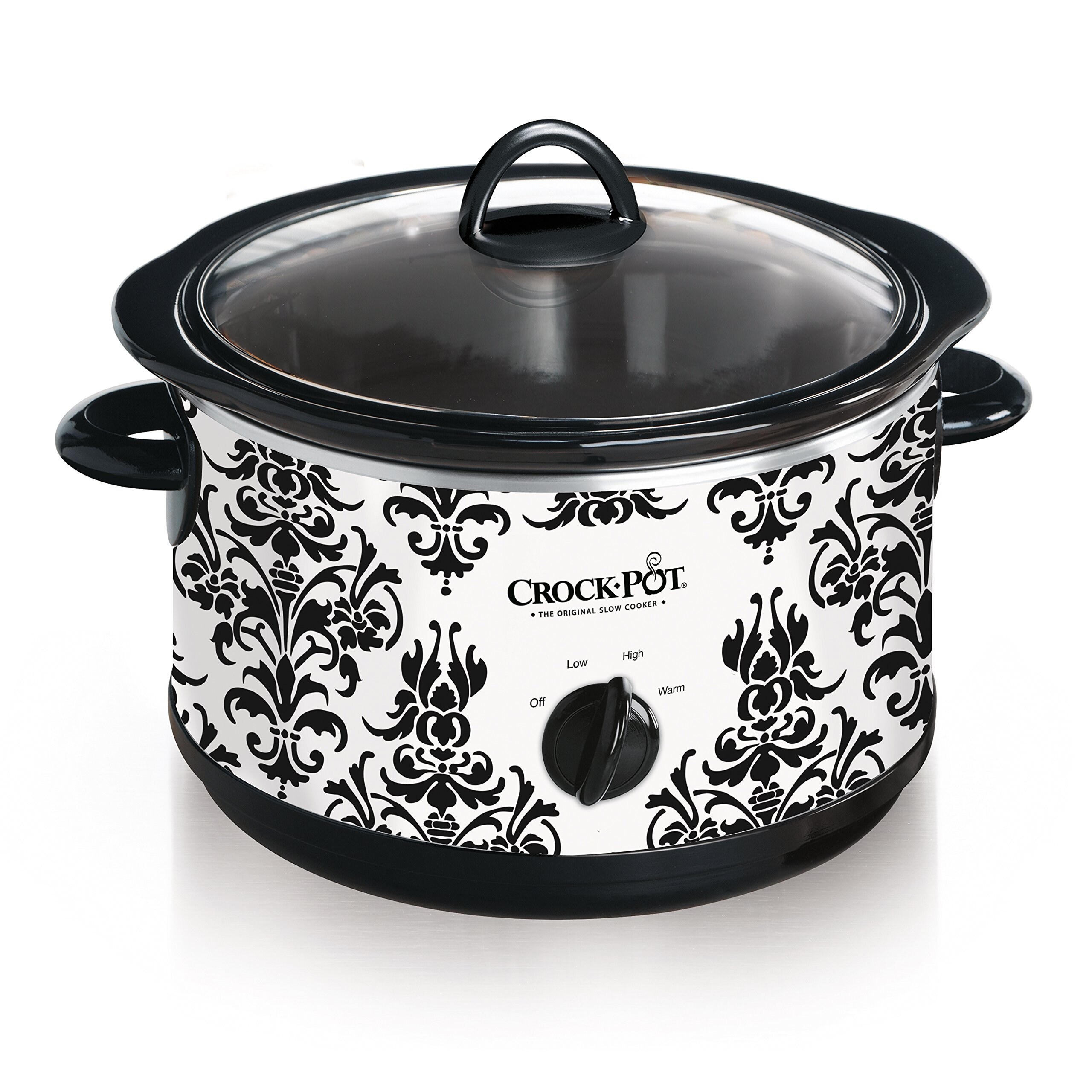 Blue Damask Crock Pot Classic Manual Control 2.5 Quarts Round