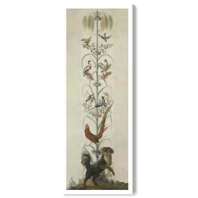 Birds and Flowers II Panoramic Canvas by Art Remedy, Gallery Wrapped