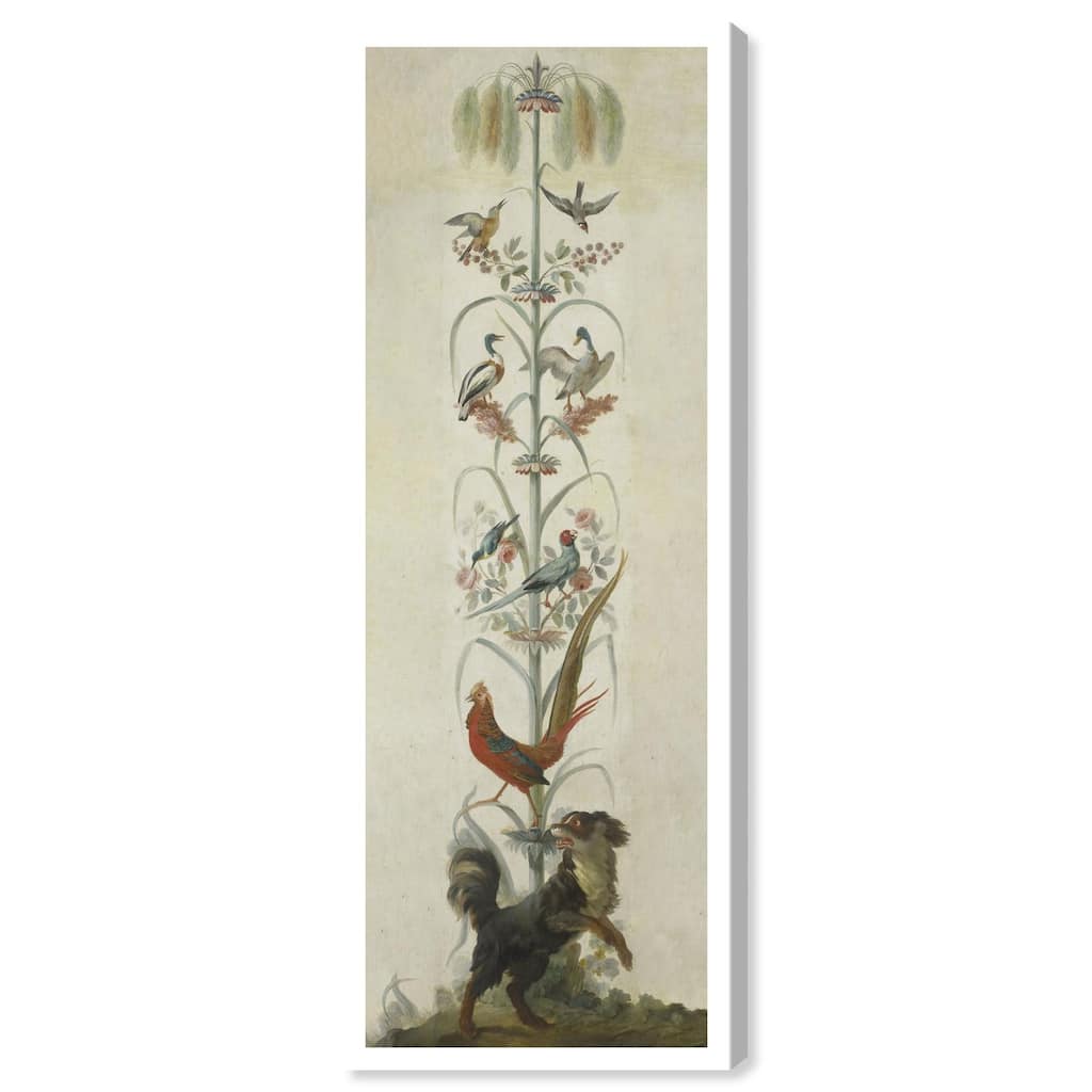 Birds and Flowers II Panoramic Canvas by Art Remedy, Gallery Wrapped