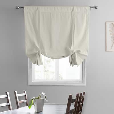 Exclusive Fabrics Solid Blackout Cotton Tie-Up Window Shade (1 Panel)