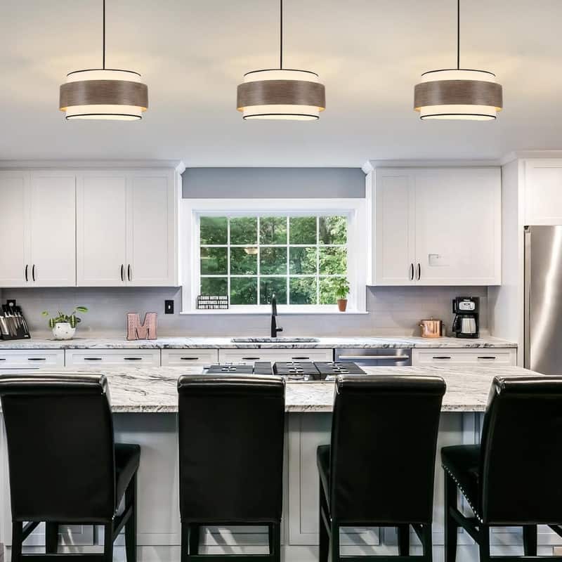 5 Light shade of lights rustic light fixture metal and fabric pendant light