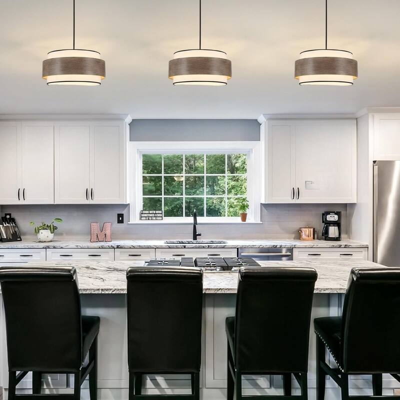 5 Light shade of lights rustic light fixture metal and fabric pendant light