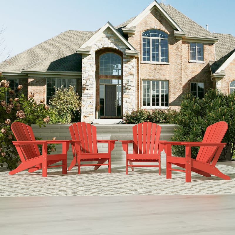 POLYTRENDS Altura Outdoor Eco-Friendly All Weather Poly Adirondack Chair (Set of 4) - Red
