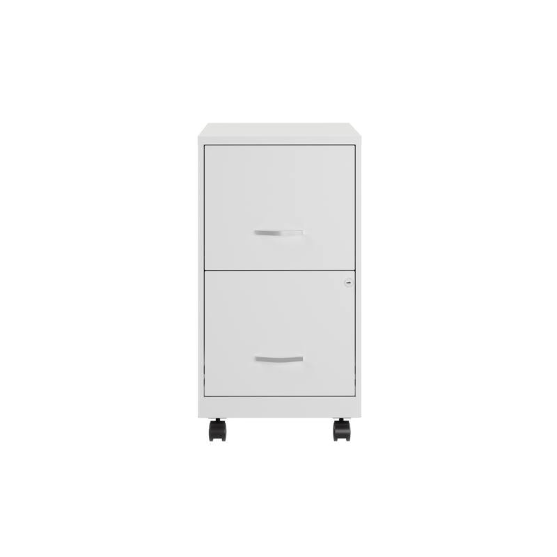 Space Solutions 18" 2 Drawer Mobile Smart Vertical File Cabinet, Teal