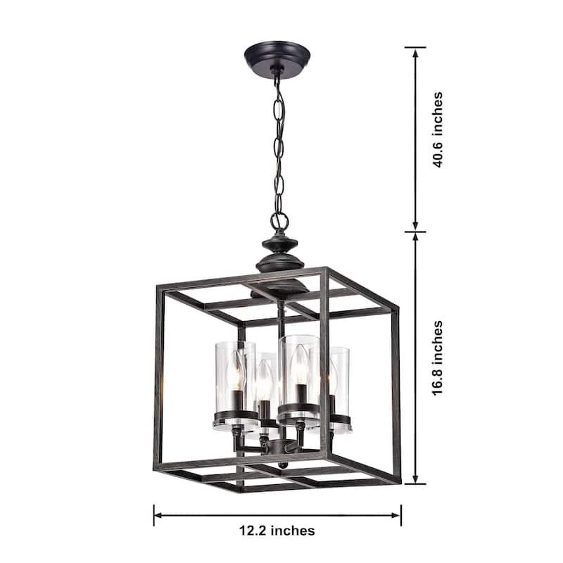 The Gray Barn 4-light Antique Black Lantern Chandelier
