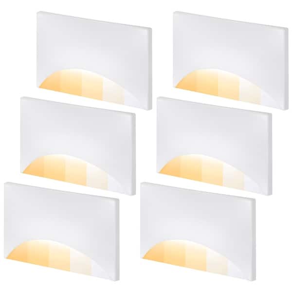 slide 2 of 11, 6 Pack 5CCT 120V LED Step Lights, Dimmable Stair Lights IP65 Waterproof, Aluminum Shell, Anti-Glare, CRI90 White