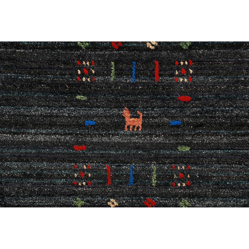 Gabbeh Indian Area Rug Handmade Bedroom Silk Carpet - 7'9" x 9'11"