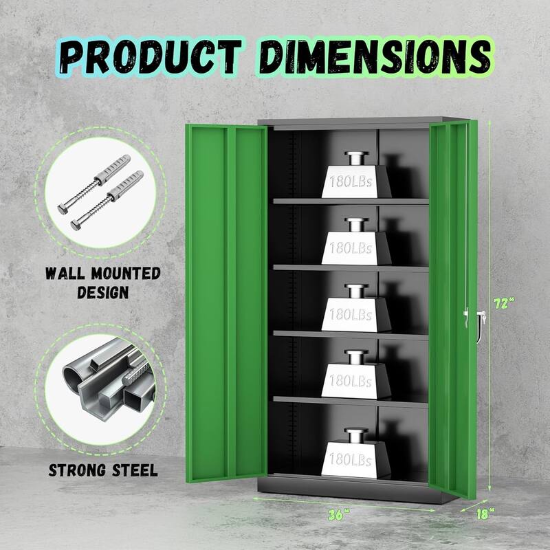 Garage Cabinet Tool Storage Workbenches with Locking Doors and Adjustable Shelves