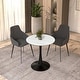 preview thumbnail 1 of 31, Bristol 27" Round Dining Table for 4 with Solid Wood Tabletop in Sleek Black Pedestal Base for Kitchen & Dining Room - 27.56"