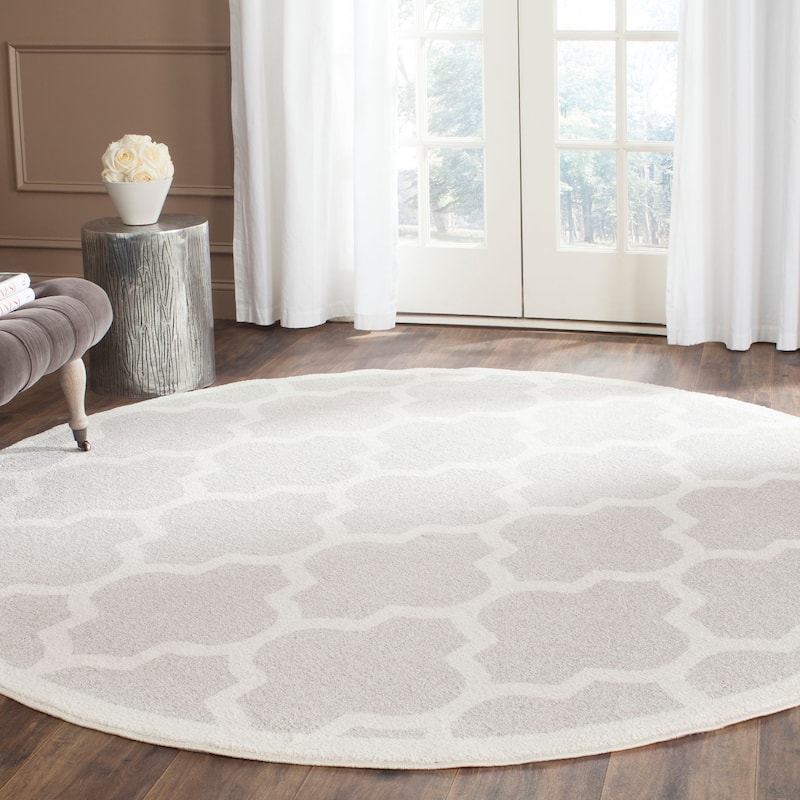 SAFAVIEH Amherst Machi Modern Rug - 9' Round - Light Grey/Beige