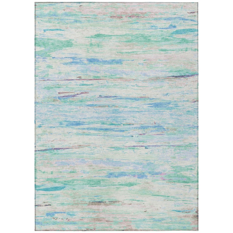 HomeRoots Abstract Transitional Rectangle Outdoor Rug